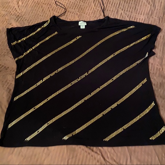 Jaclyn Smith Tops - Gold studded top